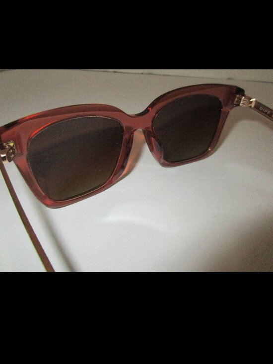 Diff Eyewear Bella Oversized Square Amber Polarized Sunglasses